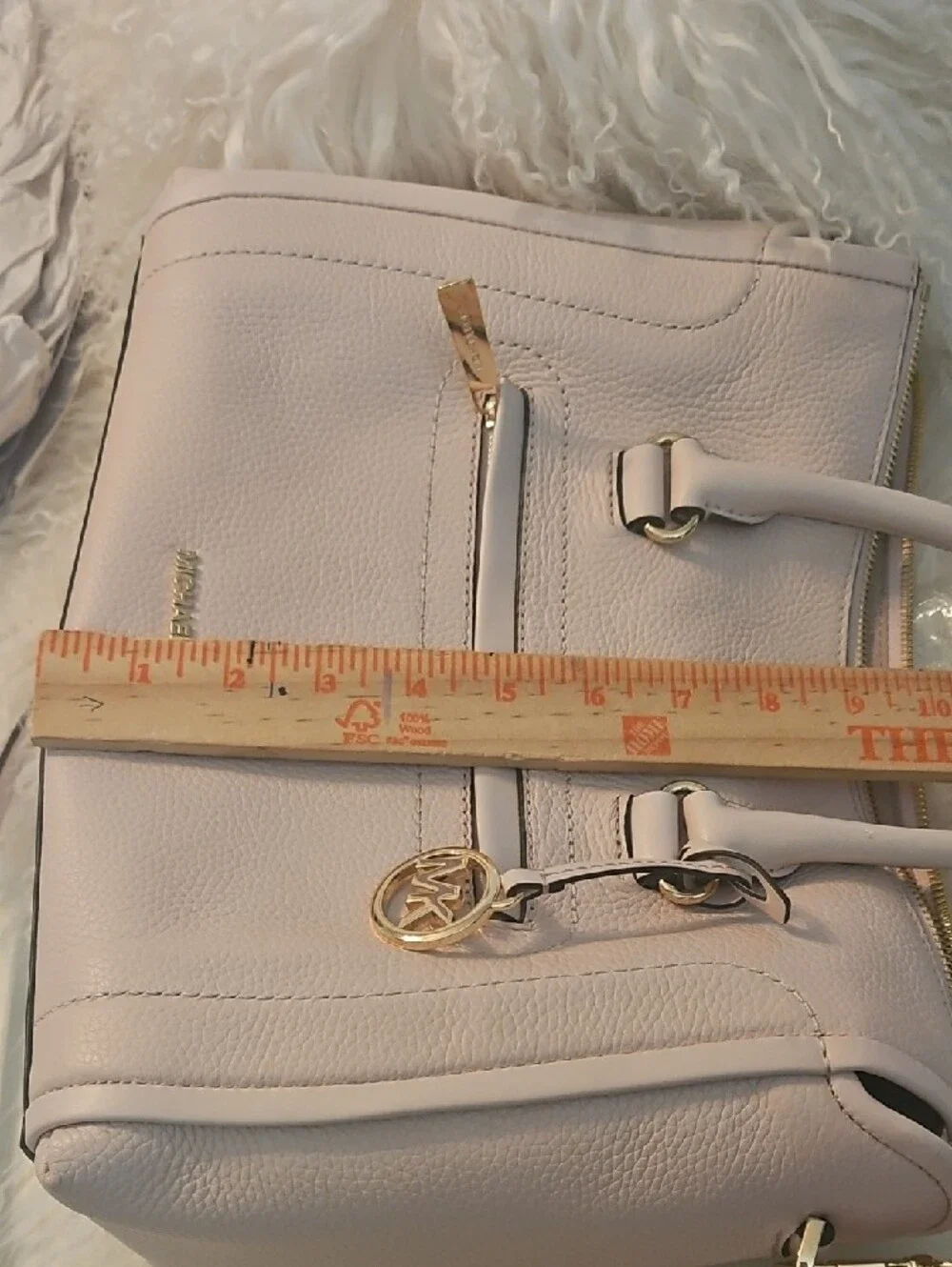 Michael Kors Powder Blush Pebbled Leather Satchel with Gold Hardware NWT